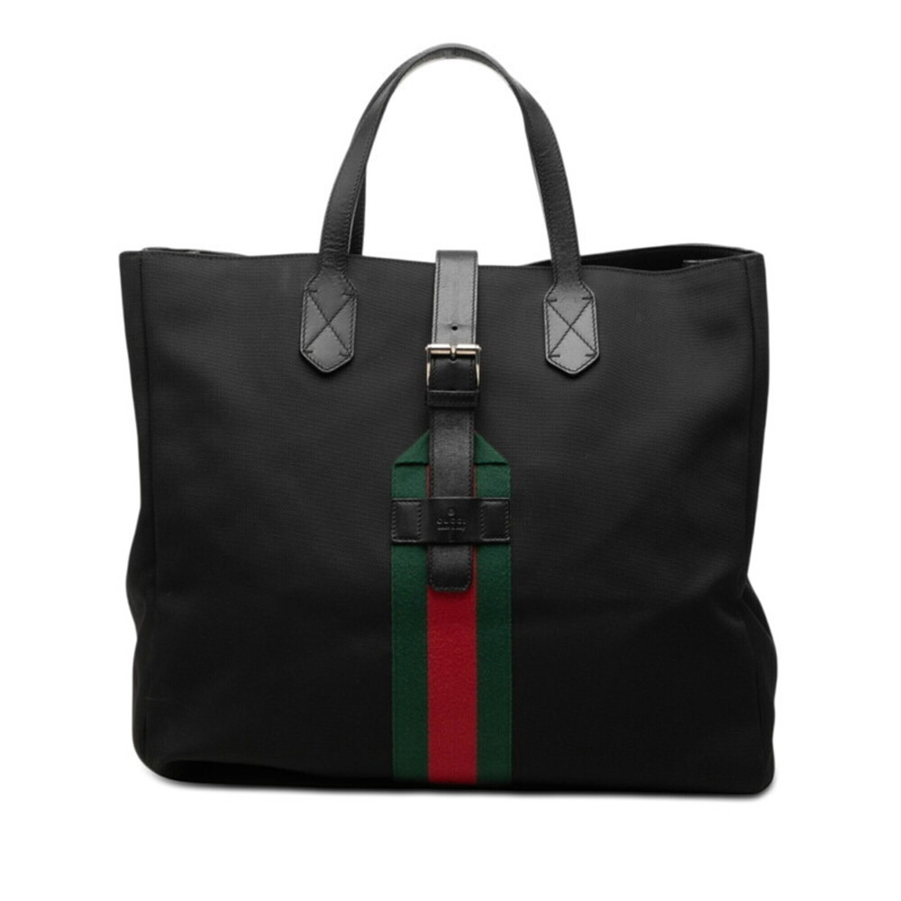 GUCCI Black Leather Tote Bag